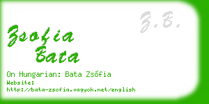 zsofia bata business card